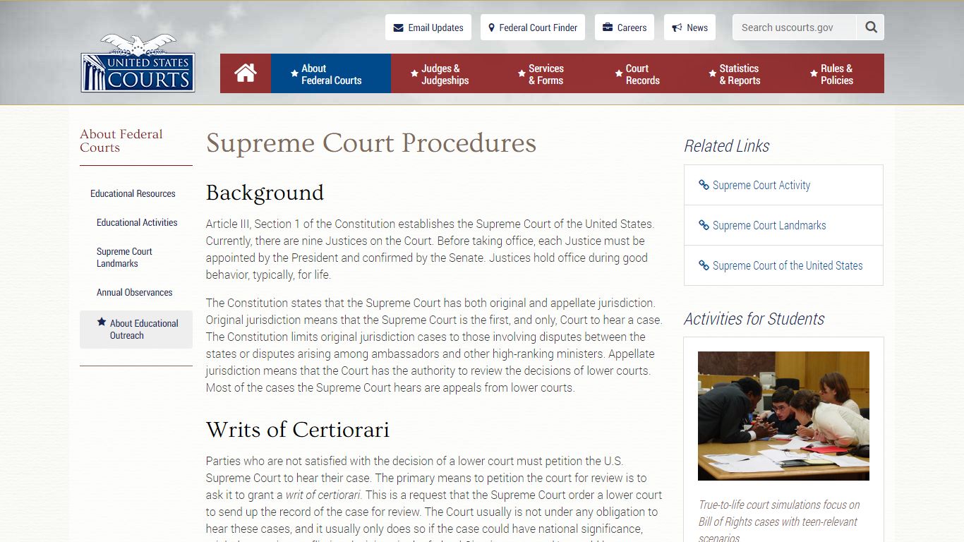 Supreme Court Procedures | United States Courts